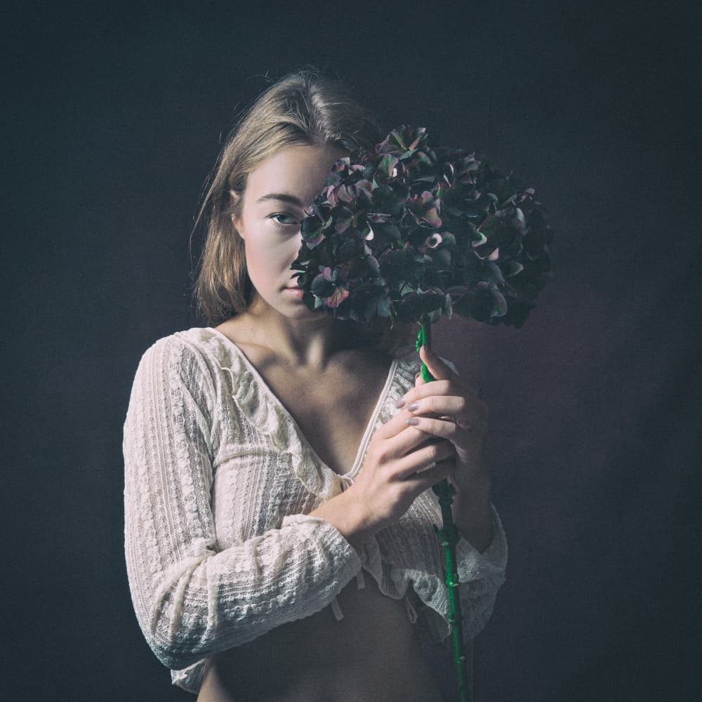 Hidden Bloom Portrait by Ruth Franke — canvas wall art