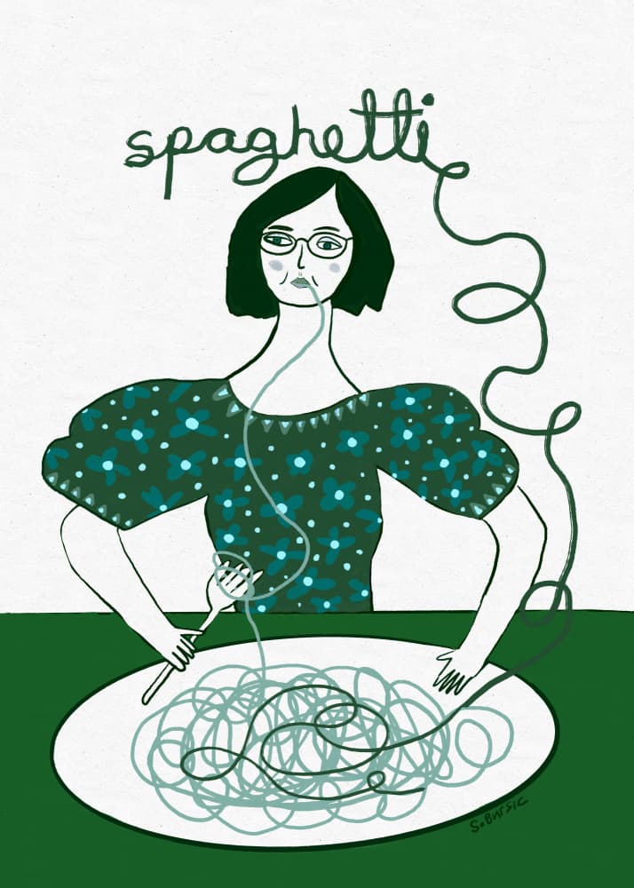 The Endless Spaghetti by Sharyn Bursic — canvas wall art