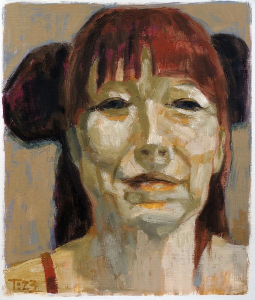 Woman with Red Pigtails by Tore Bahnson — canvas wall art