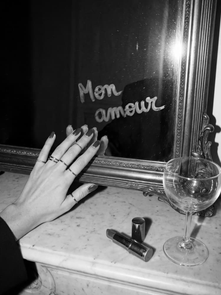 Mon Amour Mirror Message by Andreas Magnusson — canvas wall art