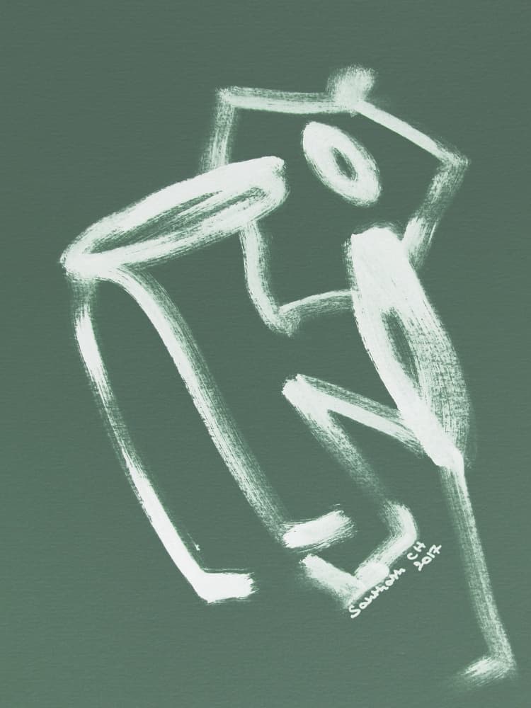 Abstract White Figure by Santhosh ch — canvas wall art
