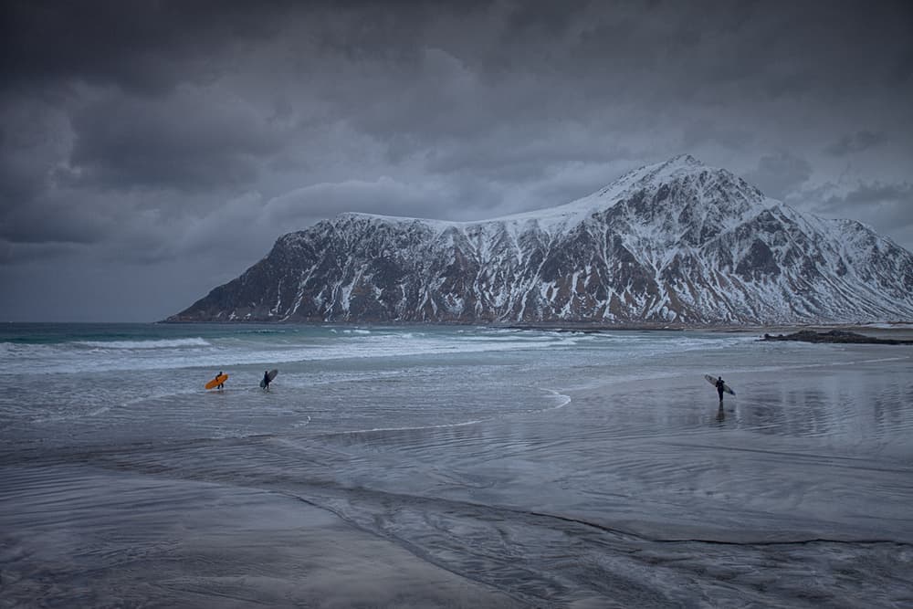 Winter Surfers Snowy Mountain by Peter Svoboda MQEP — canvas wall art