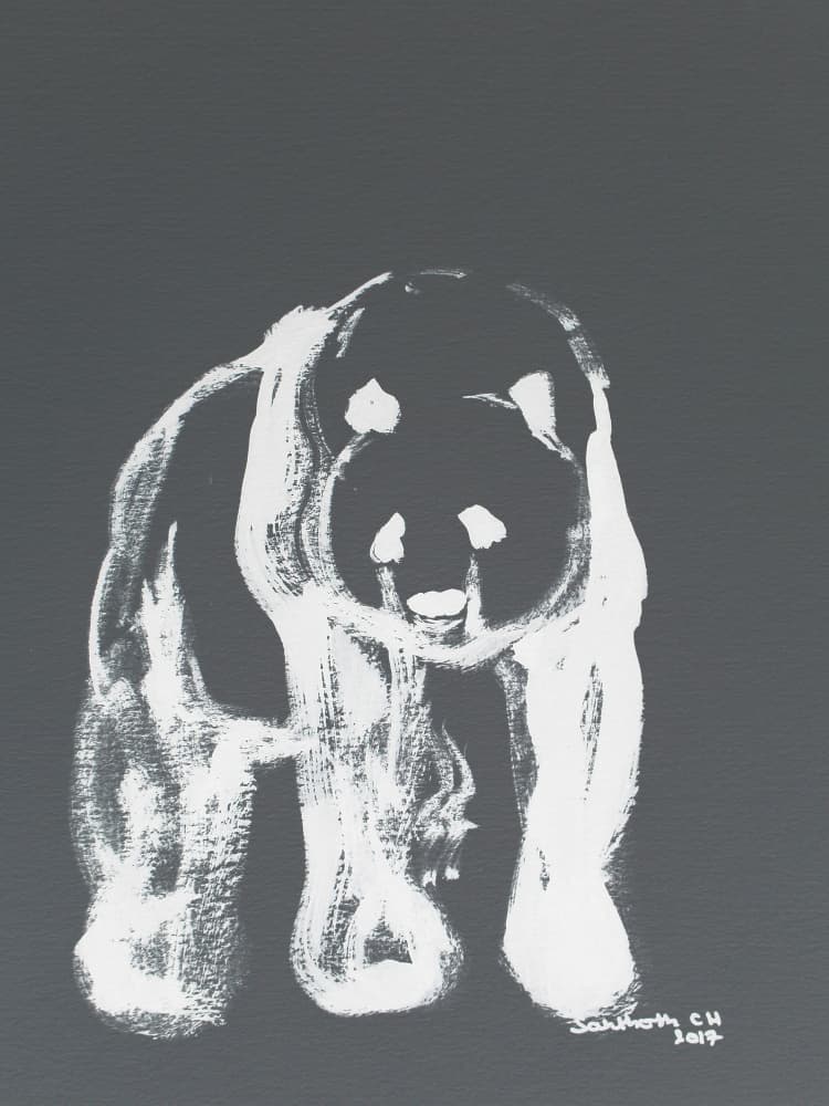 Abstract White Panda by Santhosh ch — canvas wall art