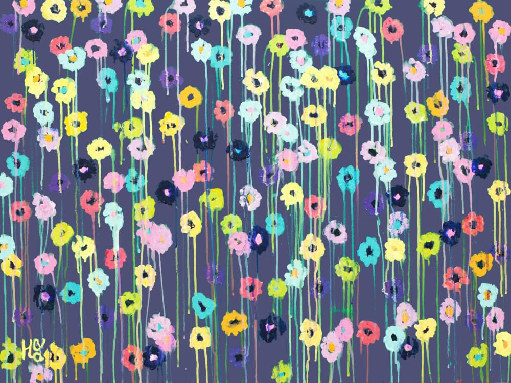 Vibrant Abstract Blooms by Helen Joynson — canvas wall art