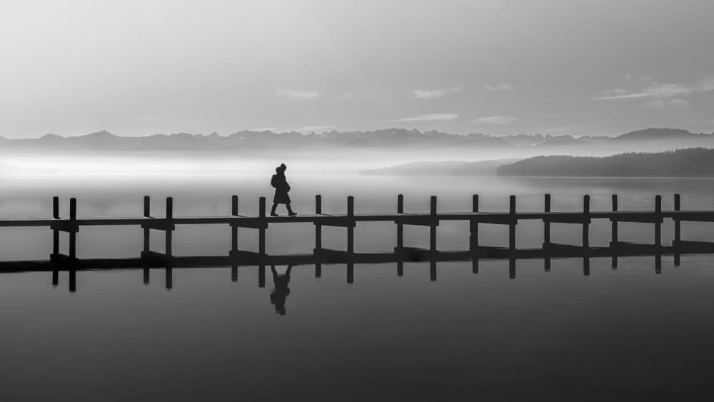 Misty Morning Walk by Andy Dauer — canvas wall art