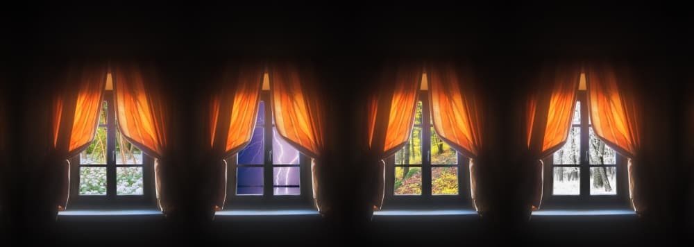 Four Seasons Window Views by Burger Jochen — canvas wall art