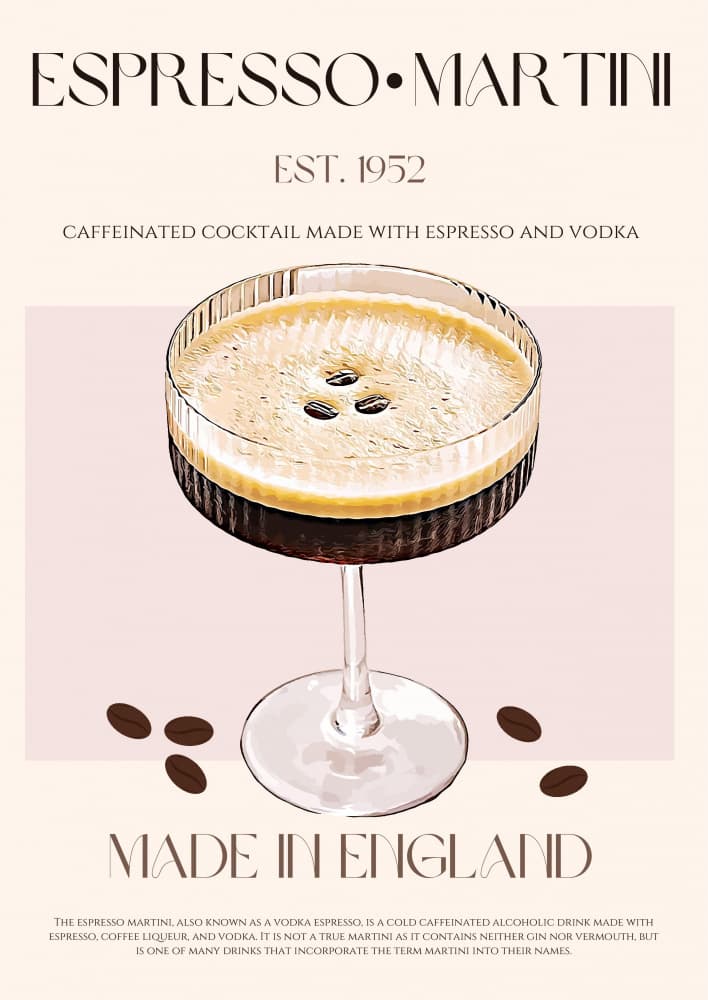 Espresso Martini Elegance by Nazma Khokhar — canvas wall art