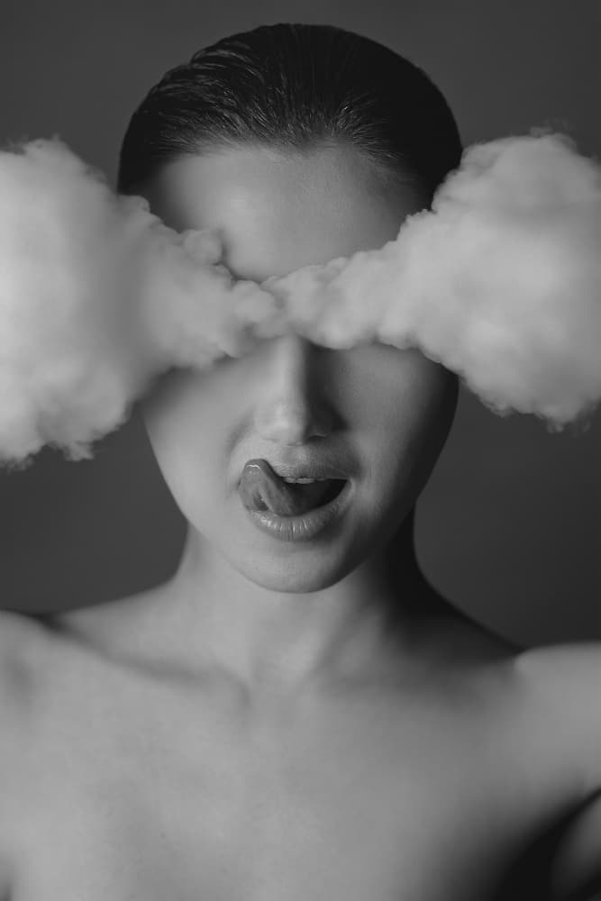 Mysterious Smoke Portrait by Oren Hayman — canvas wall art