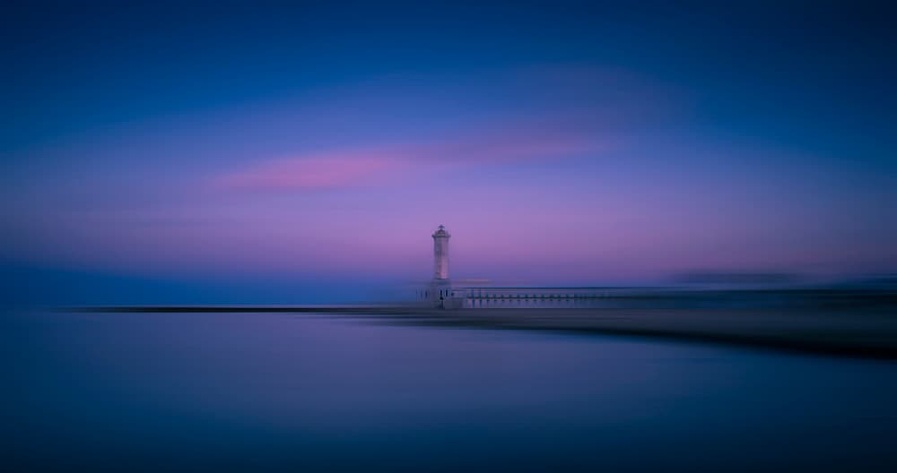 Lighthouse Purple Twilight by Carmine Chiriacò — canvas wall art