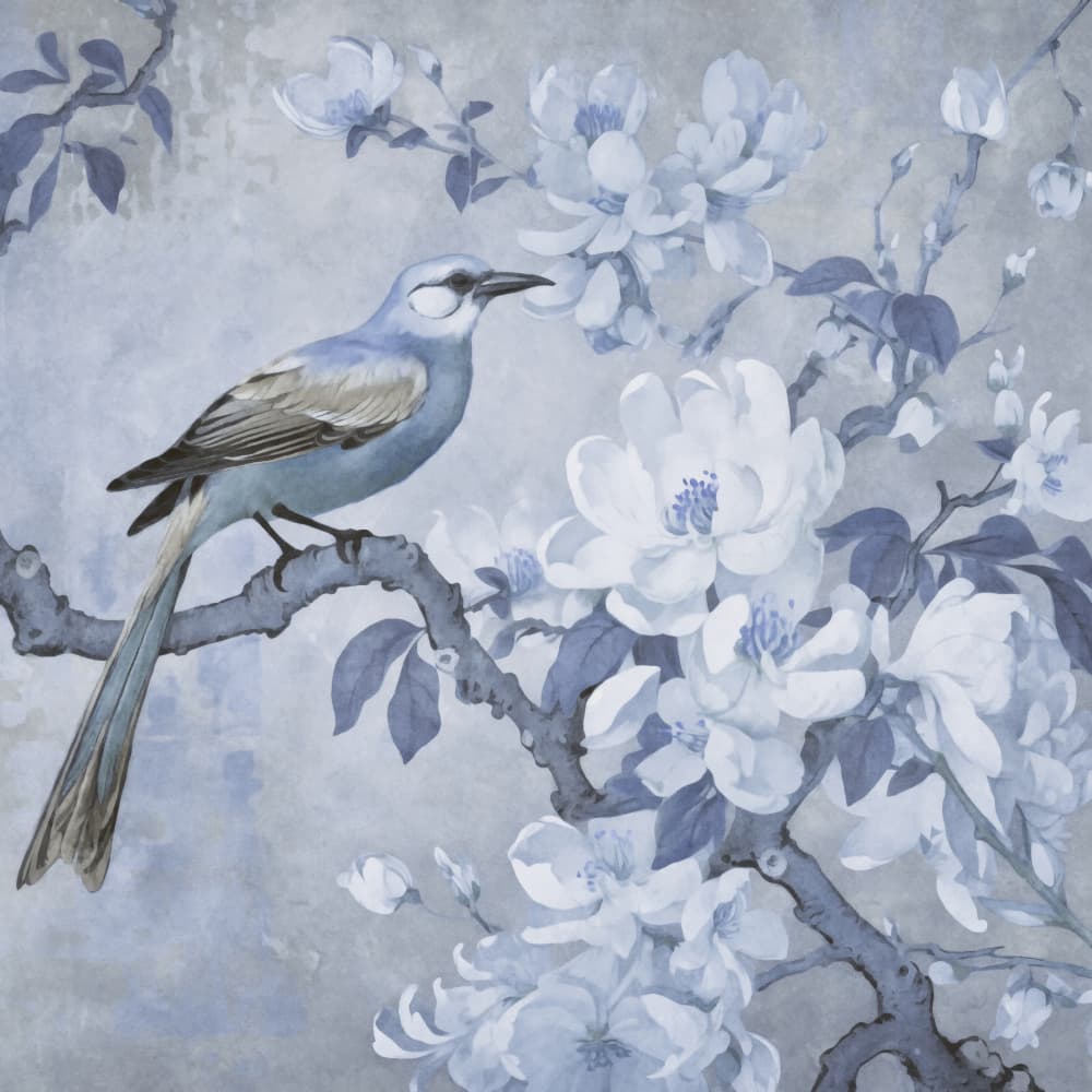 Blue Bird and Blossoms by Andrea Haase — canvas wall art