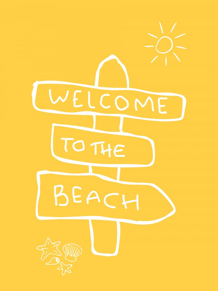 Welcome Beach Sign by Ohkimiko — canvas wall art