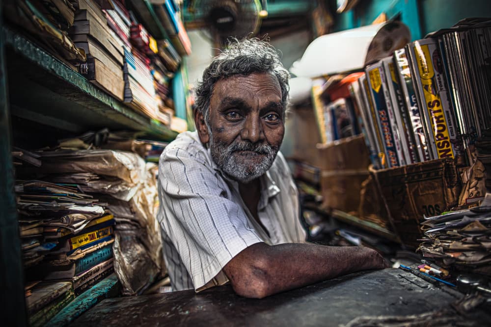 Shopkeeper's Gaze by Marco Tagliarino — canvas wall art