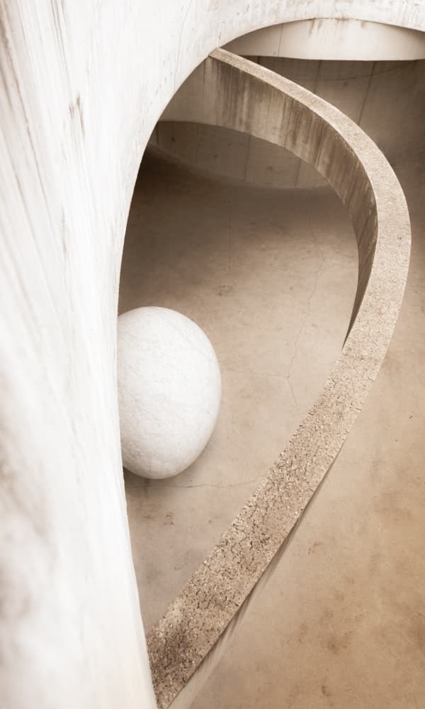 Sphere And Concrete Curves by monique gilleman — canvas wall art