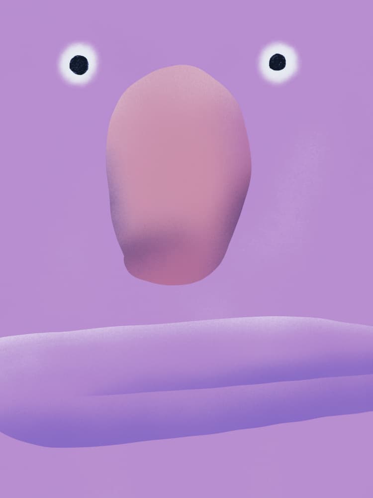 Cute Purple Creature by Little Dean — canvas wall art