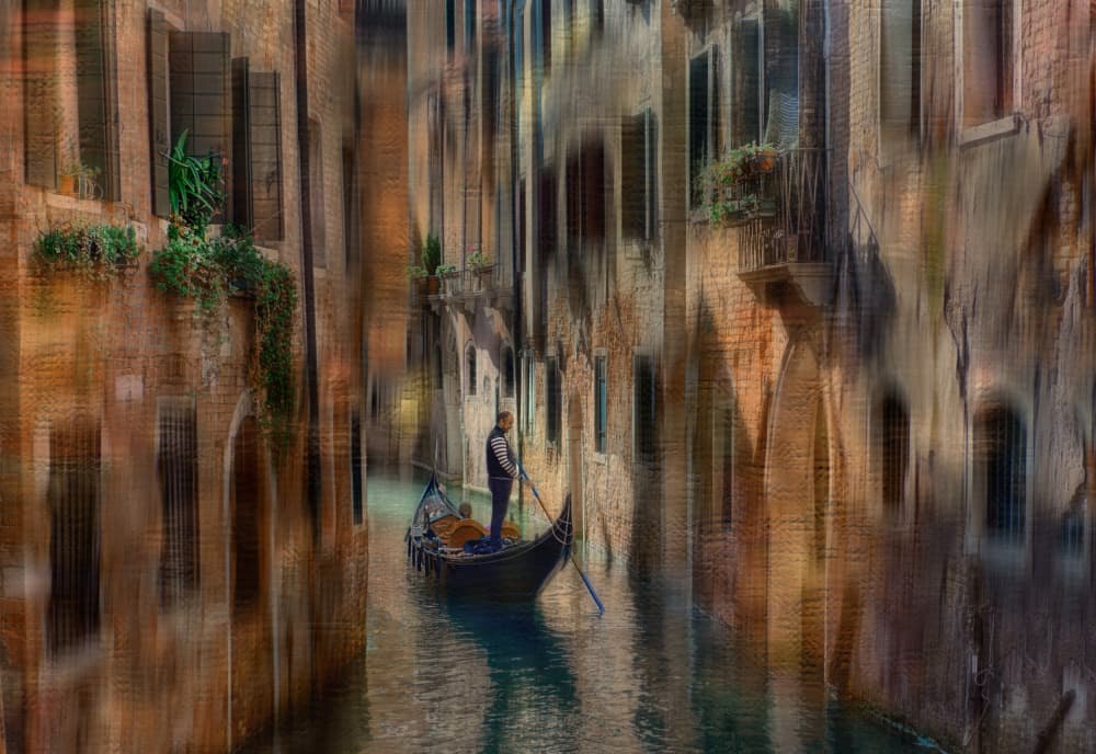 Dreamy Venetian Gondola by Anette Ohlendorf — canvas wall art