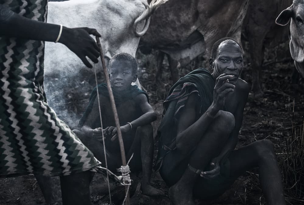 African Generations with Cattle by Joxe Inazio Kuesta Garmendia — canvas wall art