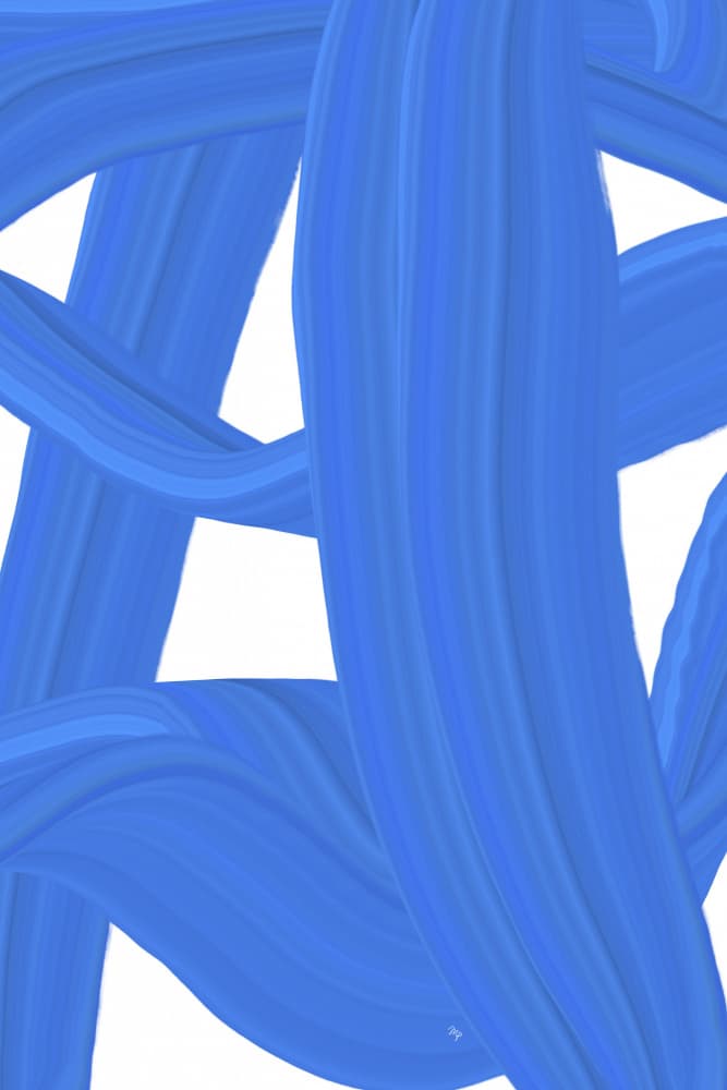 Blue Brushstrokes Intertwined by Martina — canvas wall art
