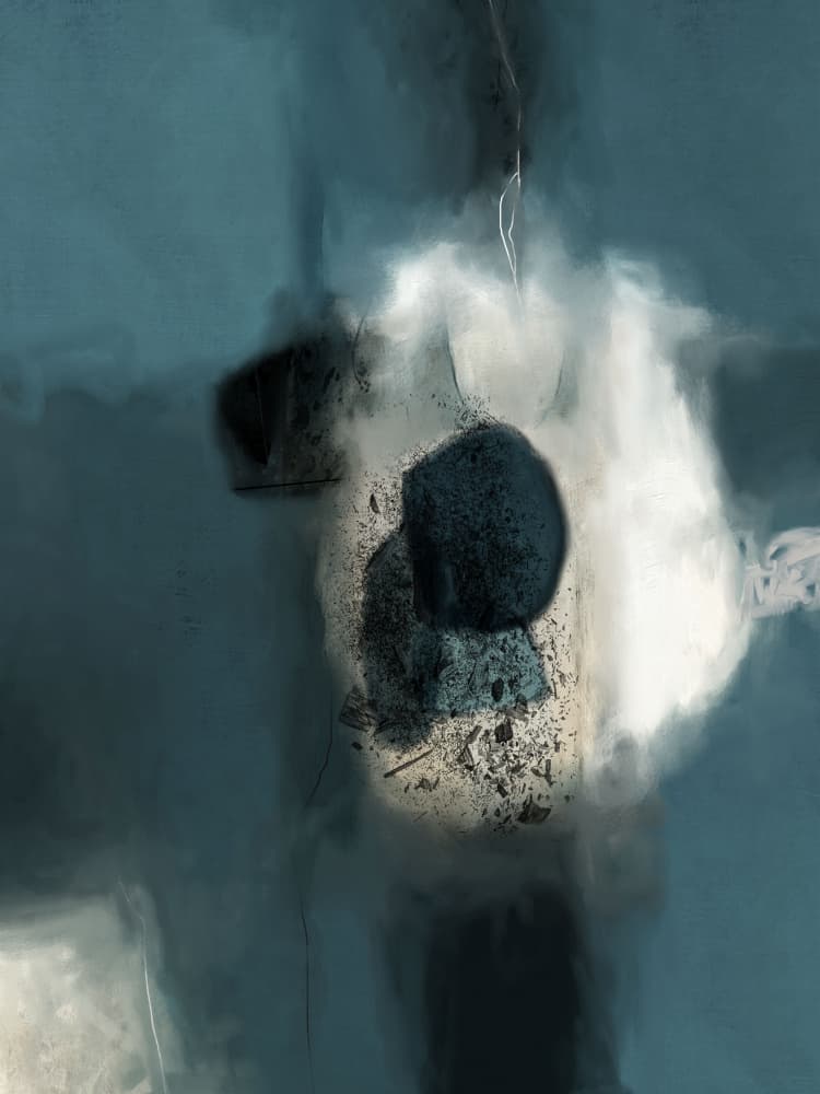 Deep Blue Abstract Forms by Roberto Moro — canvas wall art