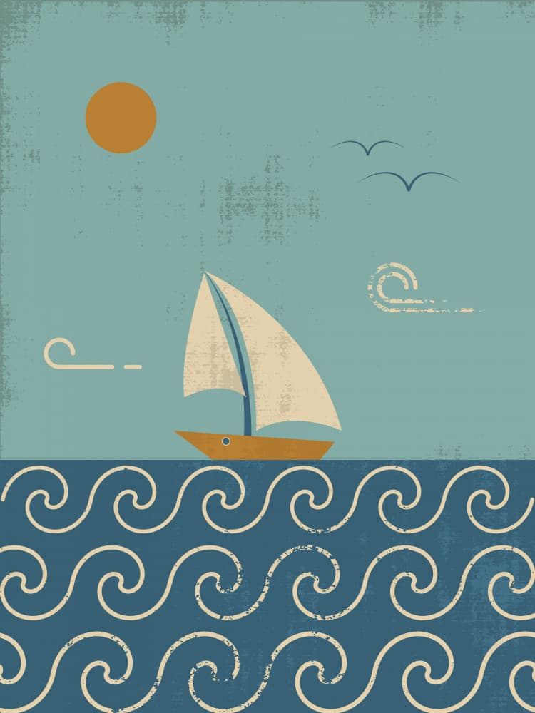 Sailing Under Golden Sun by The Creating Mind — canvas wall art