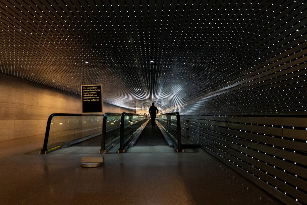 Futuristic Tunnel Journey by Emma Zhao — canvas wall art
