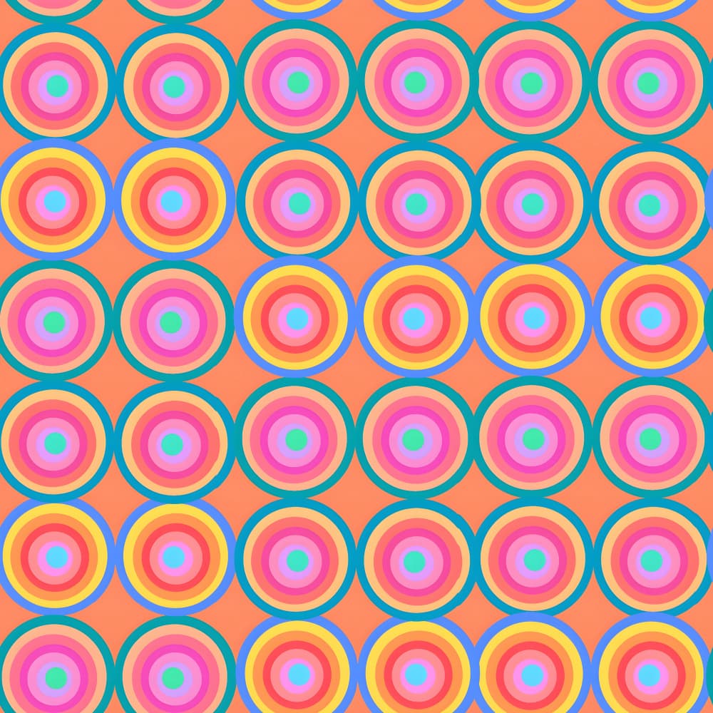 Colorful Retro Circles by Josie George — canvas wall art