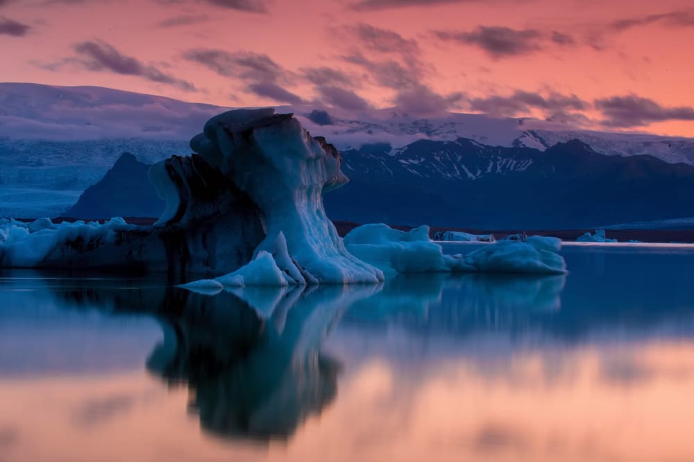 Pink Sky Iceberg Lagoon by Petr Simon — canvas wall art