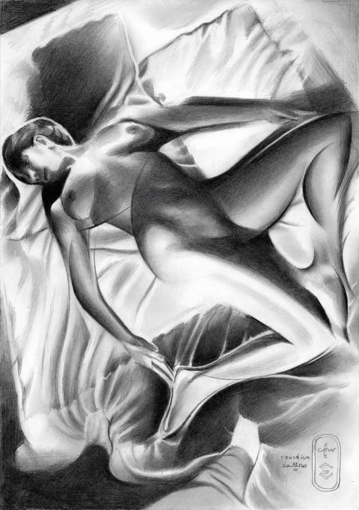 Serene Pregnant Repose by Corné Akkers — canvas wall art