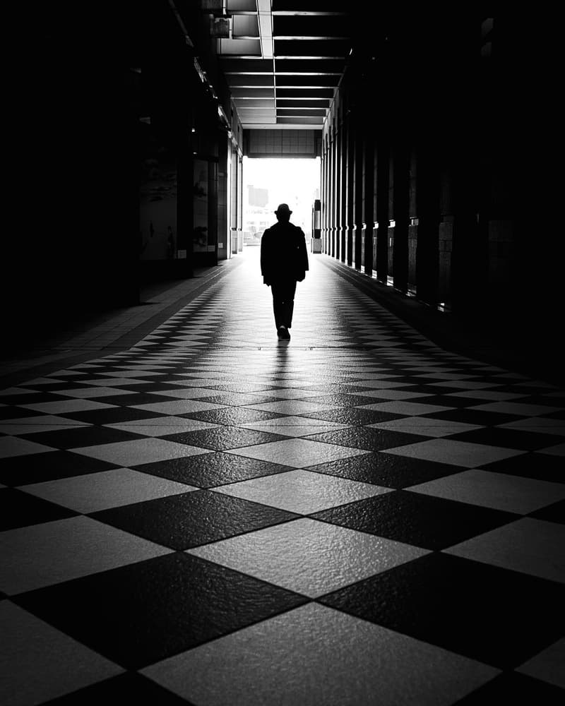 Man on Checkered Path by Yasuhiro Takachi — canvas wall art