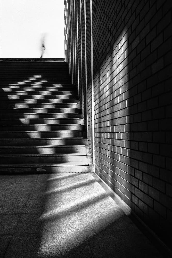 Geometric Shadows Staircase by Paulo Abrantes — canvas wall art