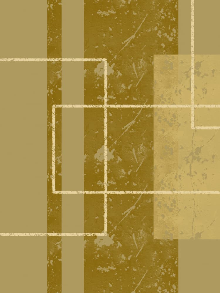 Distressed Gold Geometry by Yuli Saputra — canvas wall art