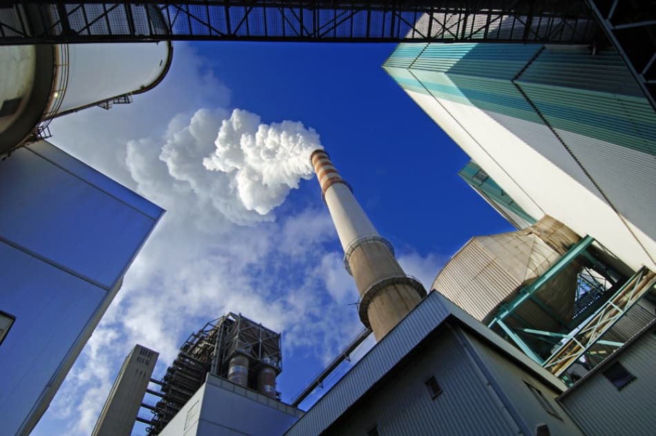 Industrial Smokestack Sky by Jure Kravanja — canvas wall art