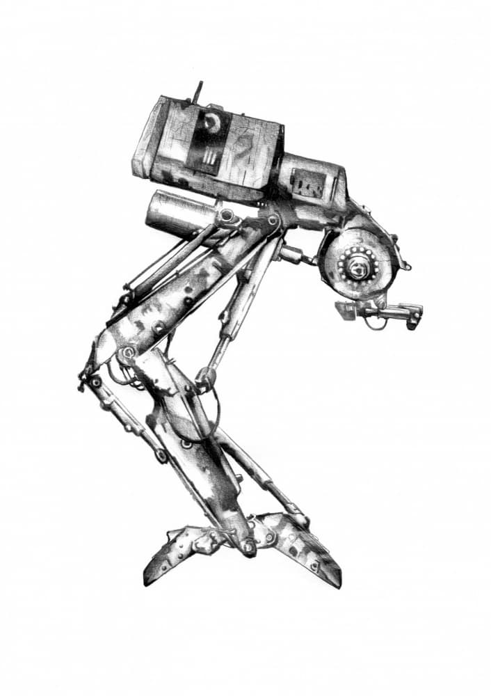 Mechanical Robot Drawing by Kulik — canvas wall art