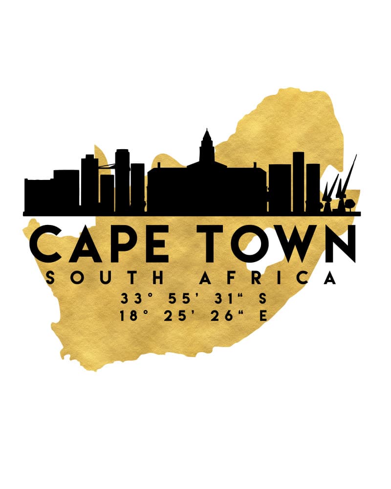 Cape Town South Africa Map by Emiliano Deificus — canvas wall art