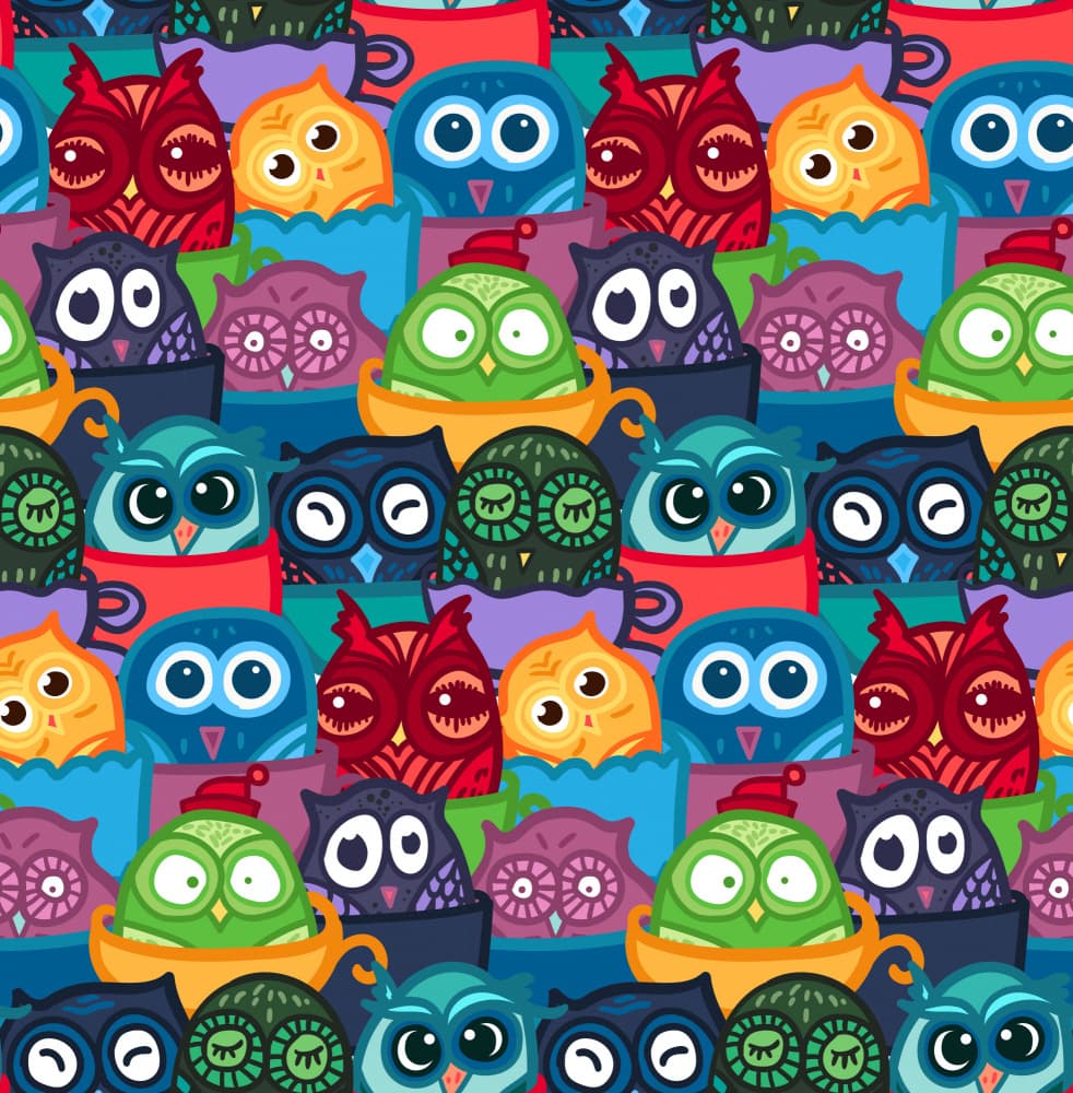 Whimsical Owl Mugs by Marika Barsrsind β canvas wall art