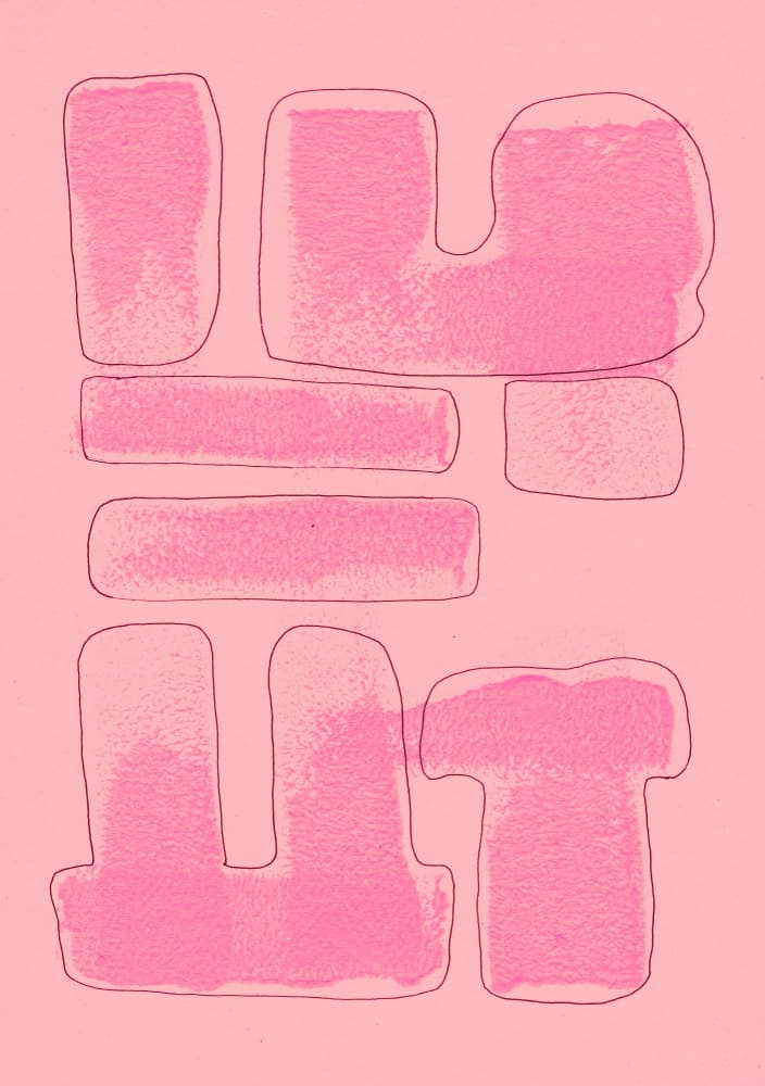 Pink Abstract Shapes by Santhosh ch — canvas wall art