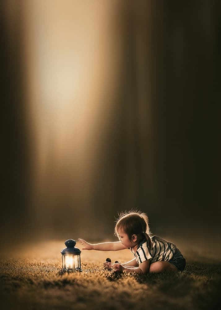 Child's Glowing Lantern by Despird Zhang — canvas wall art