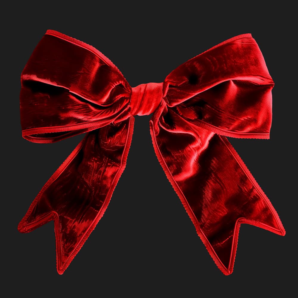 Luxurious Red Velvet Bow by Marika Barsrsind β canvas wall art