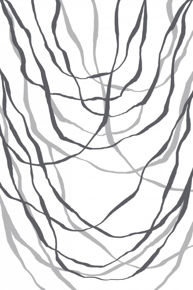 Organic Grey Waves by Martina — canvas wall art