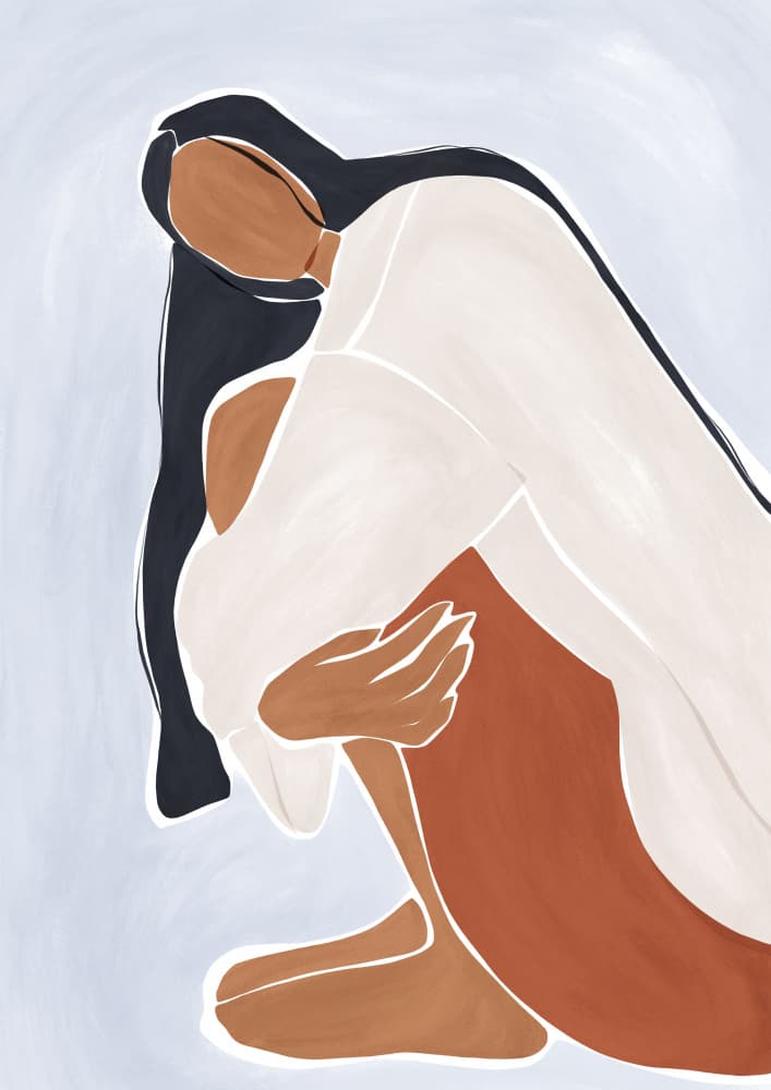 Serene Sitting Figure by Ivy Green Illustrations — canvas wall art
