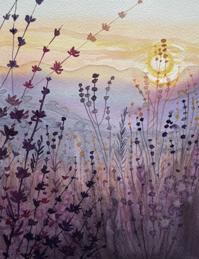 Dreamy Lavender Sunset by Luisa Millicent — canvas wall art