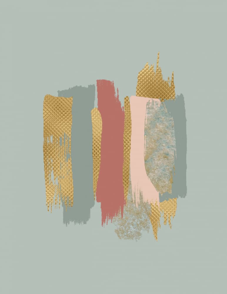 Textured Gold Blush Abstract by Bilge Paksoylu — canvas wall art