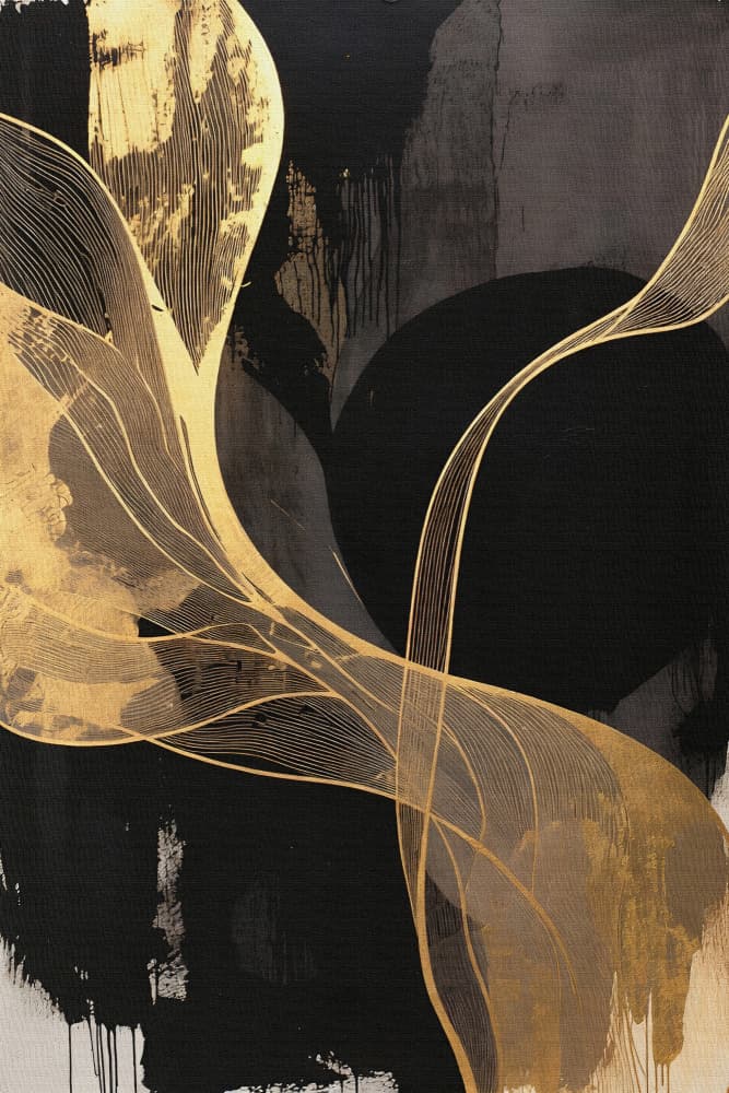 Golden Flow Abstract by Miguel Bruzual — canvas wall art