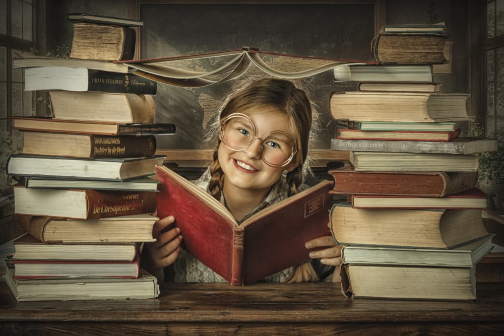 Joyful Young Reader by Carola Kayen-Mouthaan — canvas wall art