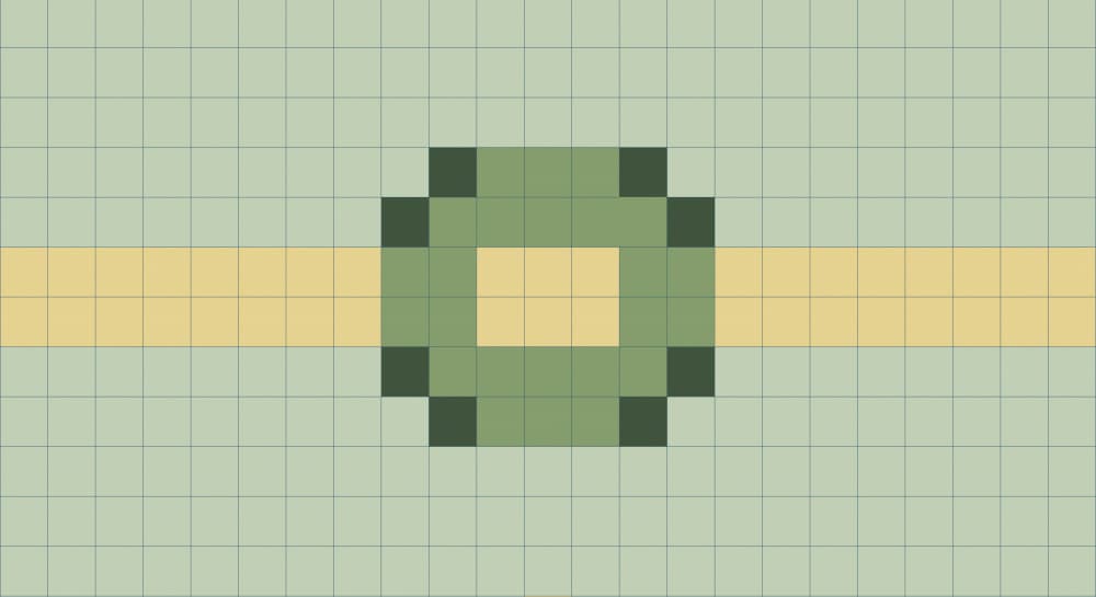 Pixelated Green Square Band by Nilesh Kulkarni — canvas wall art