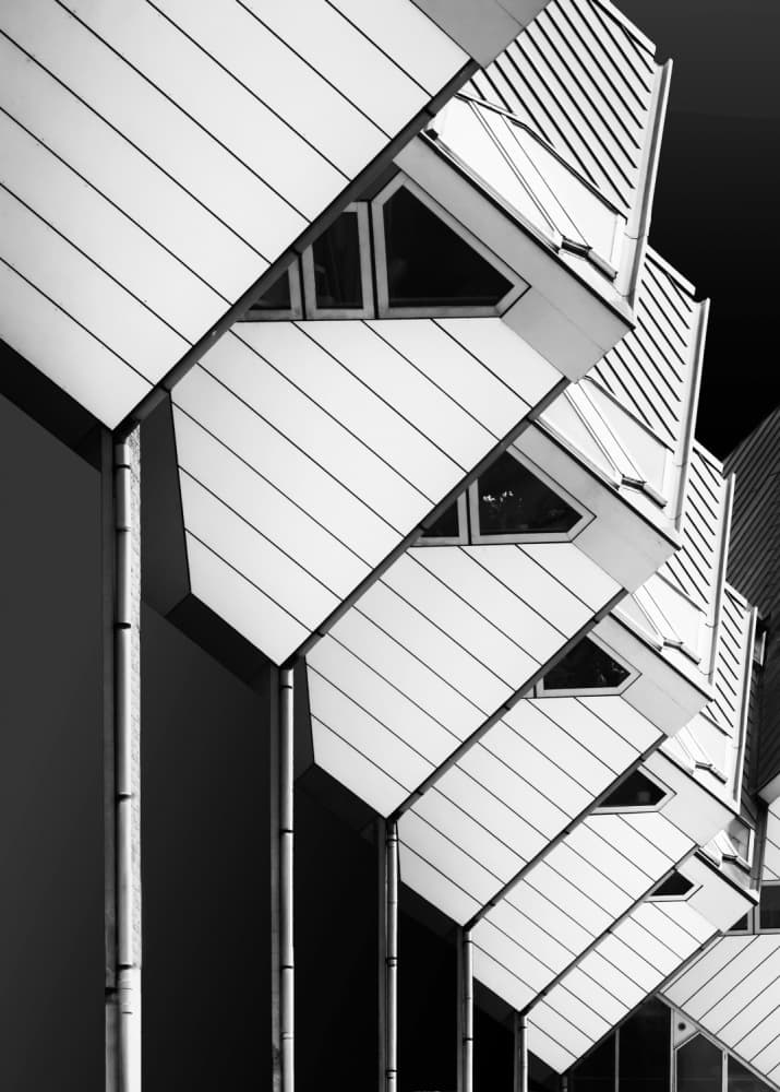 Geometric Cube Architecture by Greetje van Son — canvas wall art