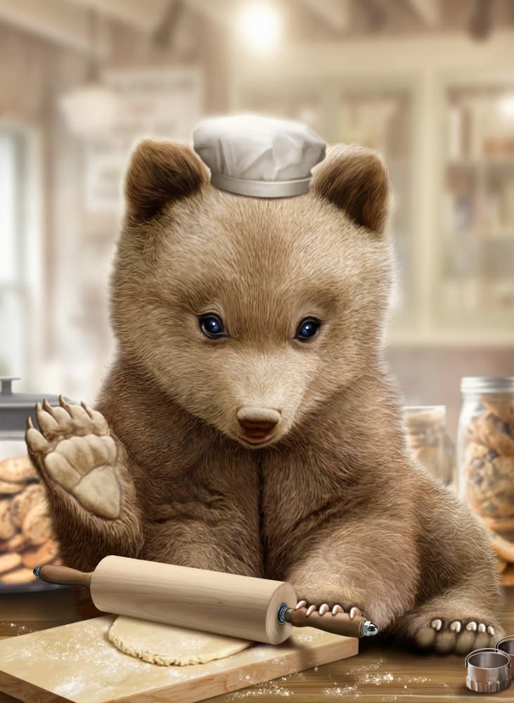 Sweet Bear Baker by Adam Lawless — canvas wall art