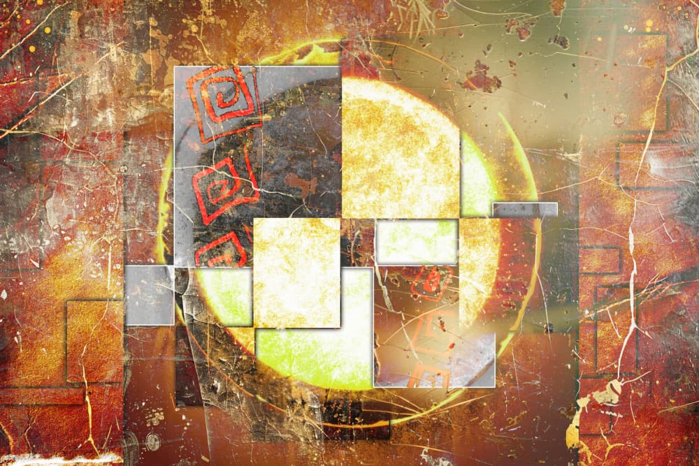 Cosmic Grunge Geometry by Rafal Kulik — canvas wall art
