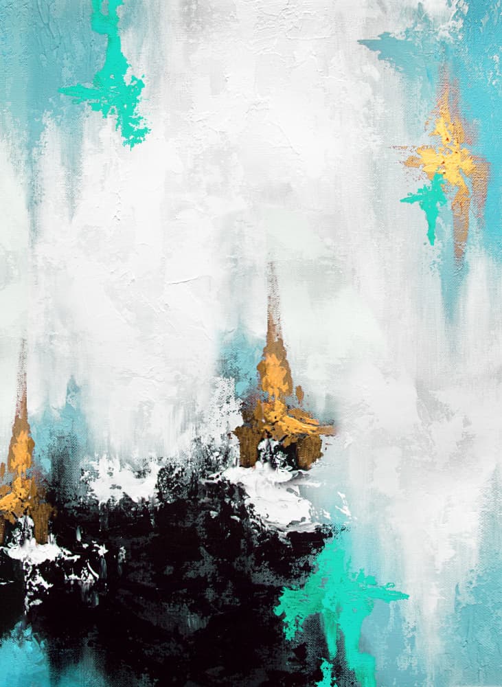 Golden Spires Abstract by Alyson Storms — canvas wall art