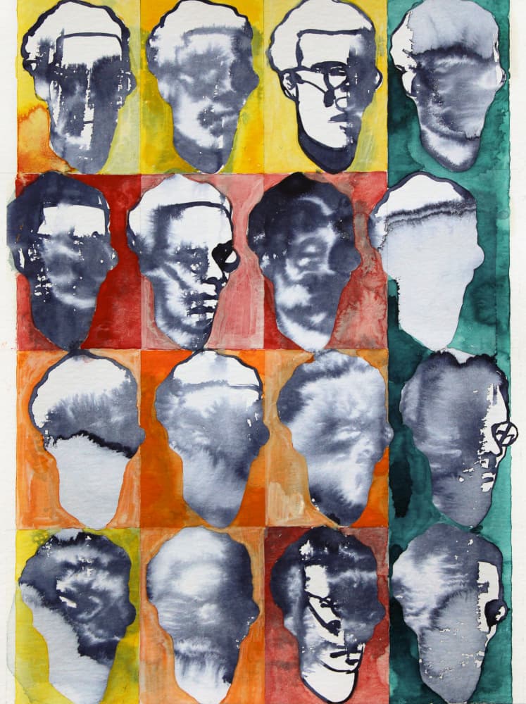 Abstract Faces Grid by Joshua Hoskins — canvas wall art
