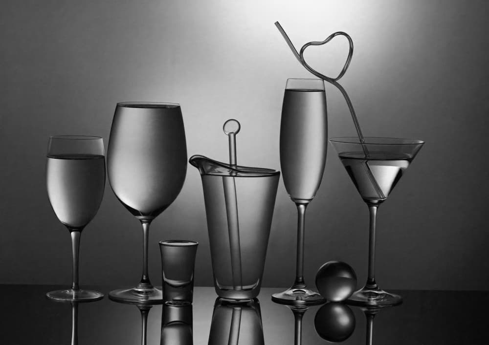 Elegant Cocktail Glasses by Linda Lu — canvas wall art
